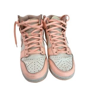 Pink and White High-Top Sneakers